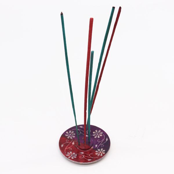 Stojan na Vonné Tyčinky Disk 8 cm – Kvetinový (stojan na 5 tyčiniek)