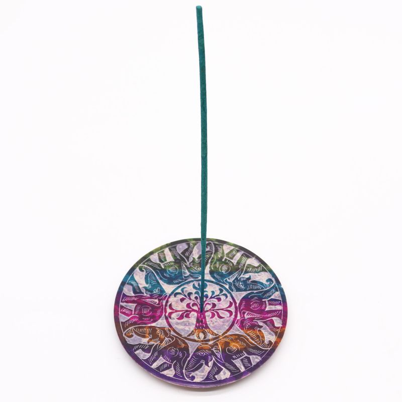 Stojan na Vonné Tyčinky Disk 12cm - 6 Šťastných Slonov