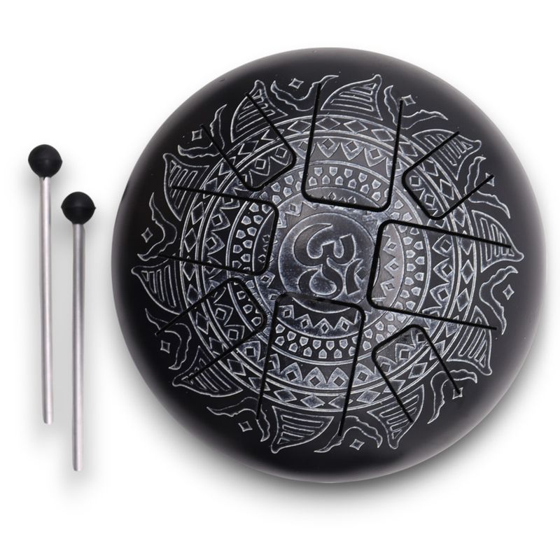 Veľký Happy Bubon Óm Mandala Gravírovaný- 22x15cm