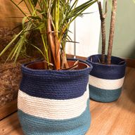 Sada 3 Košíkov z Jutového povrazu Evil Eye – 15 cm / 20 cm / 25 cm