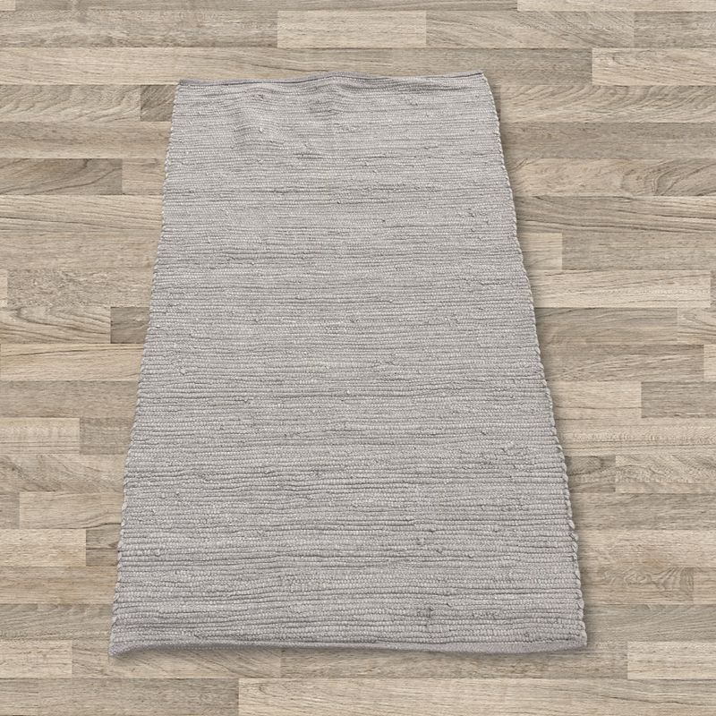 Malý Indický Ručne Tkaný Bavlnený Koberec - 50x90cm - Šedý