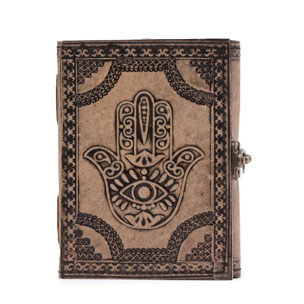 Hamsa - Ezoterický Zápisník - Antická Sivá - 200 strán - 17,5 x 12,5 x 3 cm