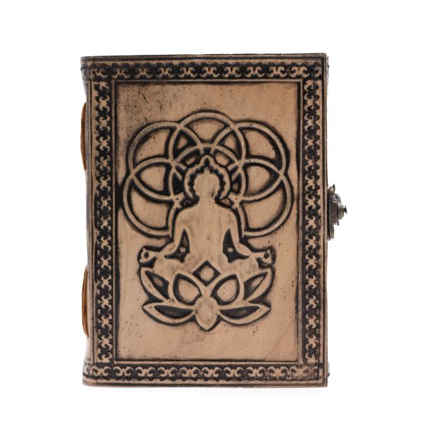 Budha - Ezoterický Zápisník - Svetlo Hnedý - 200 strán Okraj stehu - 17,5 x 12,5 x 3 cm