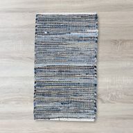 Malý Koberec z Juty a Recyklovanej Bavlny - 50 x 90 cm - modrý