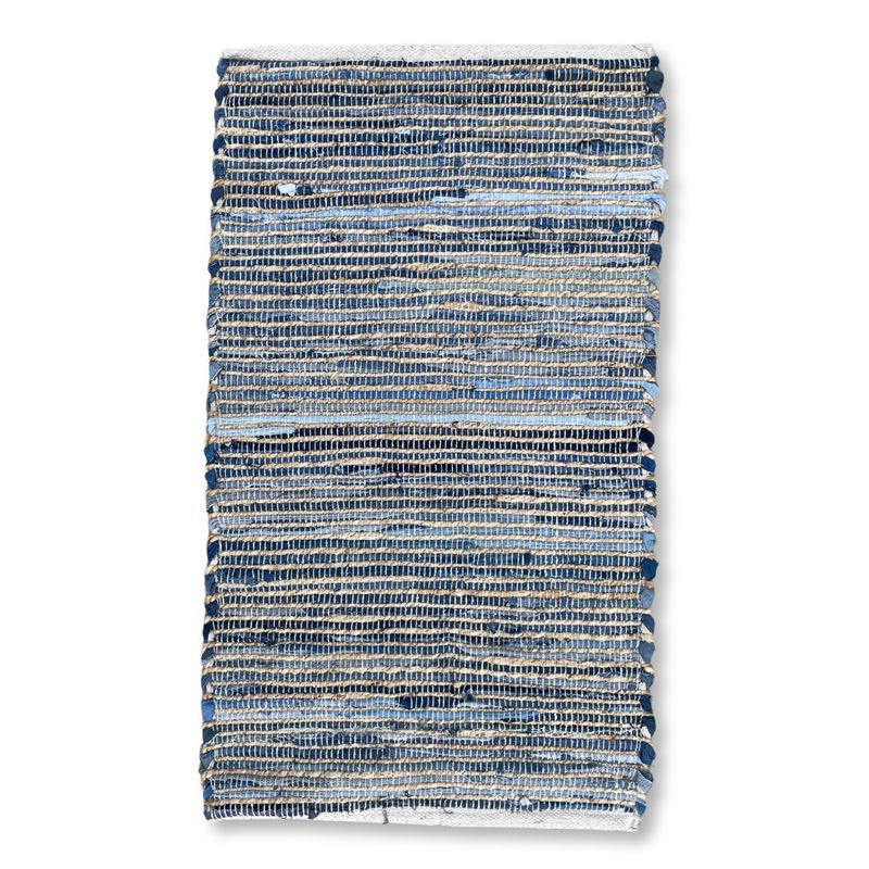 Stredný Koberec z Juty a Recyklovanej Bavlny - 90 x 150 cm - Modrý