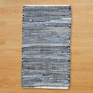 Stredný Koberec z Juty a Recyklovanej Bavlny - 90 x 150 cm - Modrý