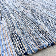 Veľký Koberec z Juty a Recyklovanej Bavlny - 130 x 170 cm - Modrý