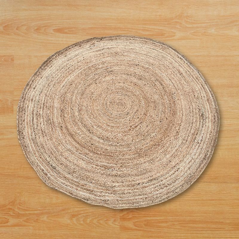 Veľký Okrúhly Koberec z Mäkkej Juty 150 cm