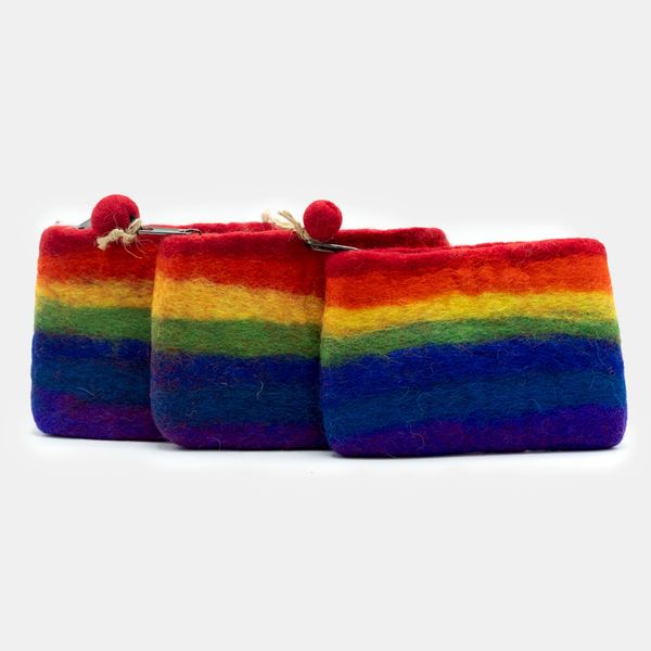 Vrecúško na Zips z Prírodnej Plsti (rôzne) - Dúha