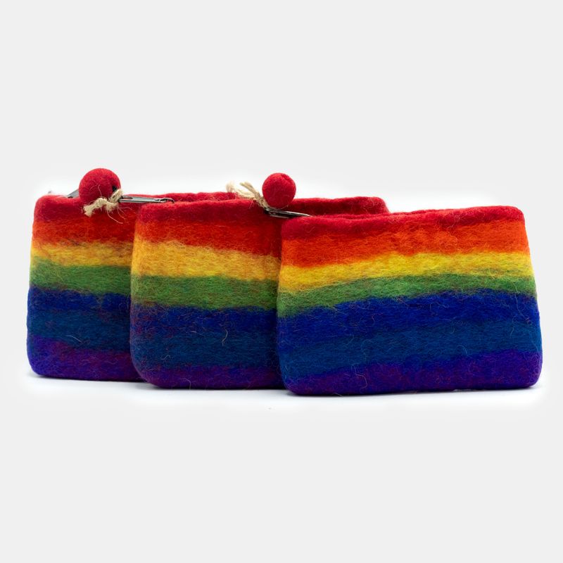 Vrecúško na Zips z Prírodnej Plsti (rôzne) - Dúha