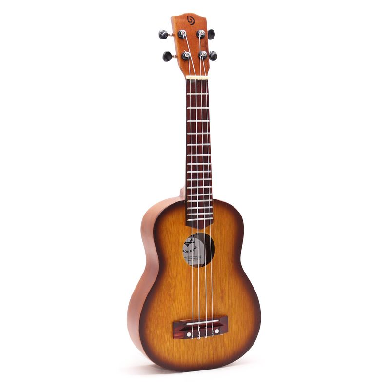 Ručne Vyrábané Ukulele - Oranžová Povrchová Úprava s Tieňovaním (4 struny)