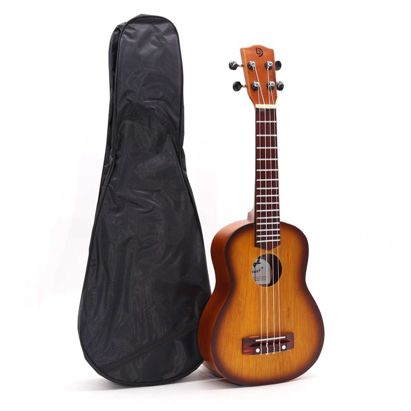 Ručne Vyrábané Ukulele - Oranžová Povrchová Úprava s Tieňovaním (4 struny)