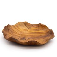 Hladká Okrúhla Miska na Ovocie z Teakového Dreva - 28 x 5,5 cm