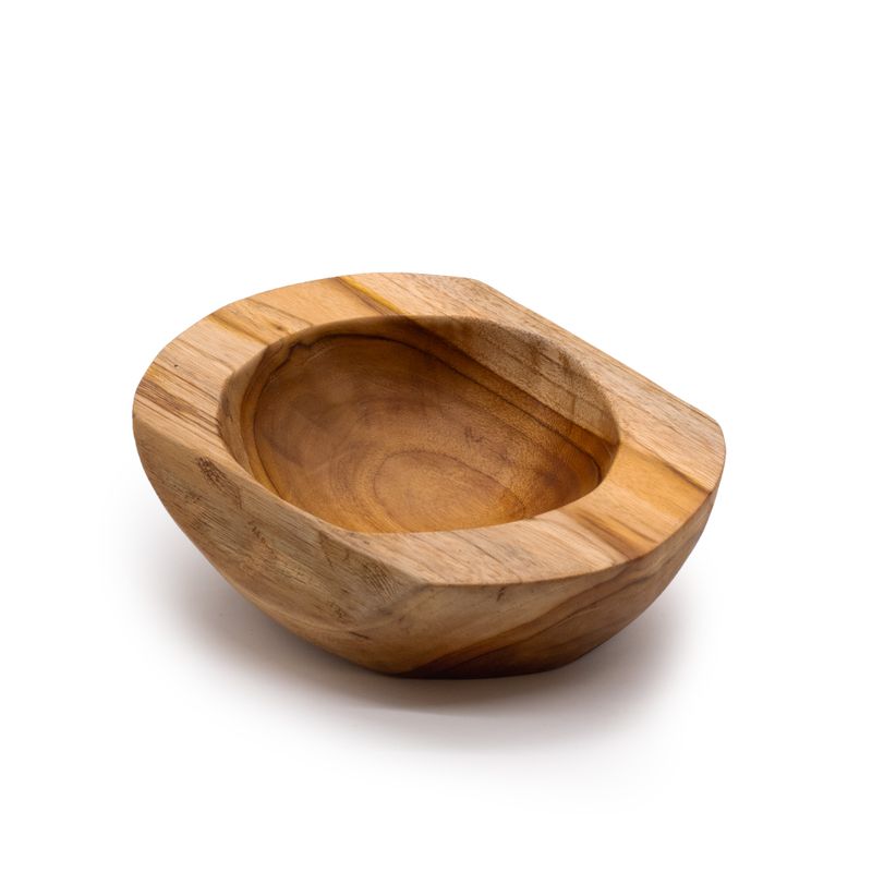 Stredná Miska z Teakového Dreva v Prírodnom Tvare - 20x7cm