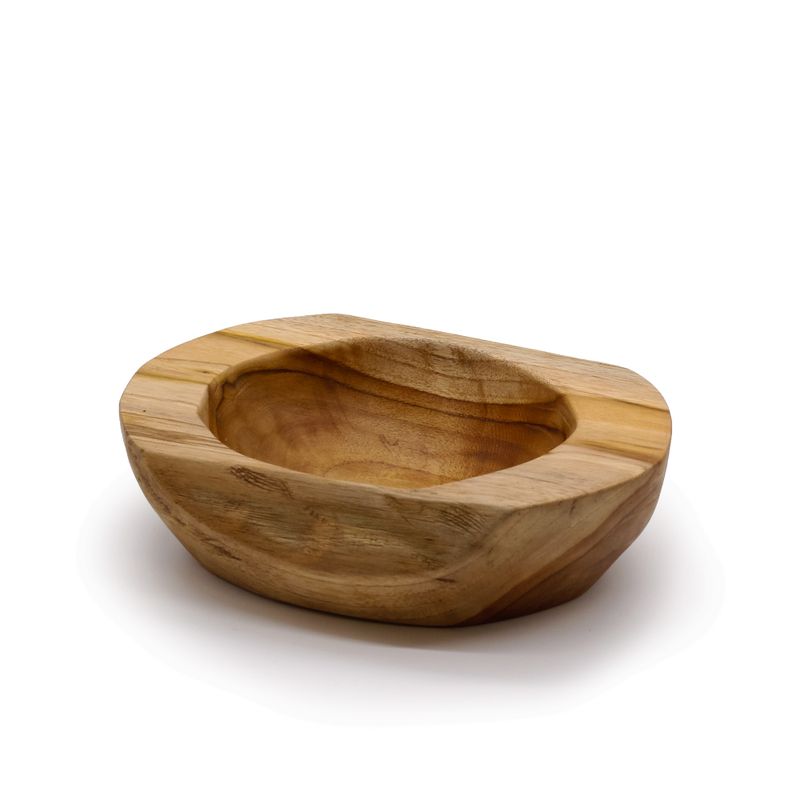 Veľká Miska z Teakového Dreva v Prírodnom Tvare - 25x7cm