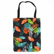 Klasická Kabelka na Zips (tmavý tropický motív) 40x34cm
