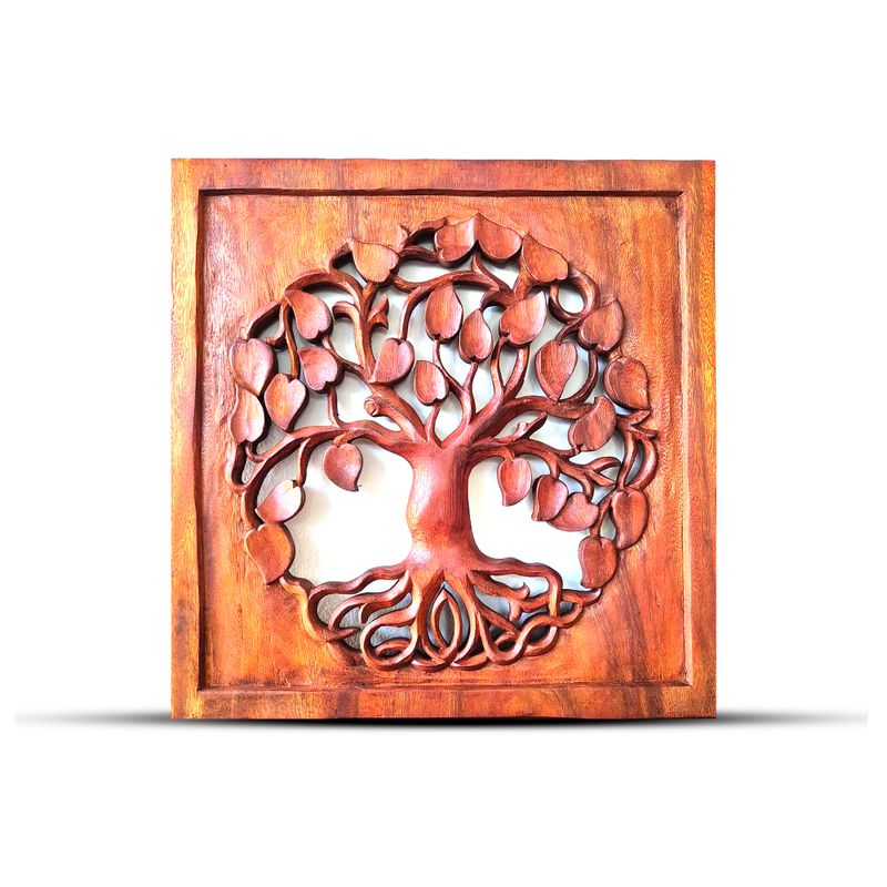 Štvorcový Dekoratívny Drevený Panel  Strom Života 40x40cm
