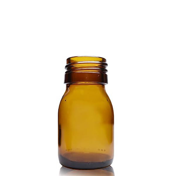 30ml Jantárová Sklenená Liekovka - Bez Uzáveru