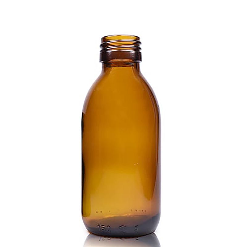 150ml Jantárová Sklenená Liekovka - Bez Uzáveru