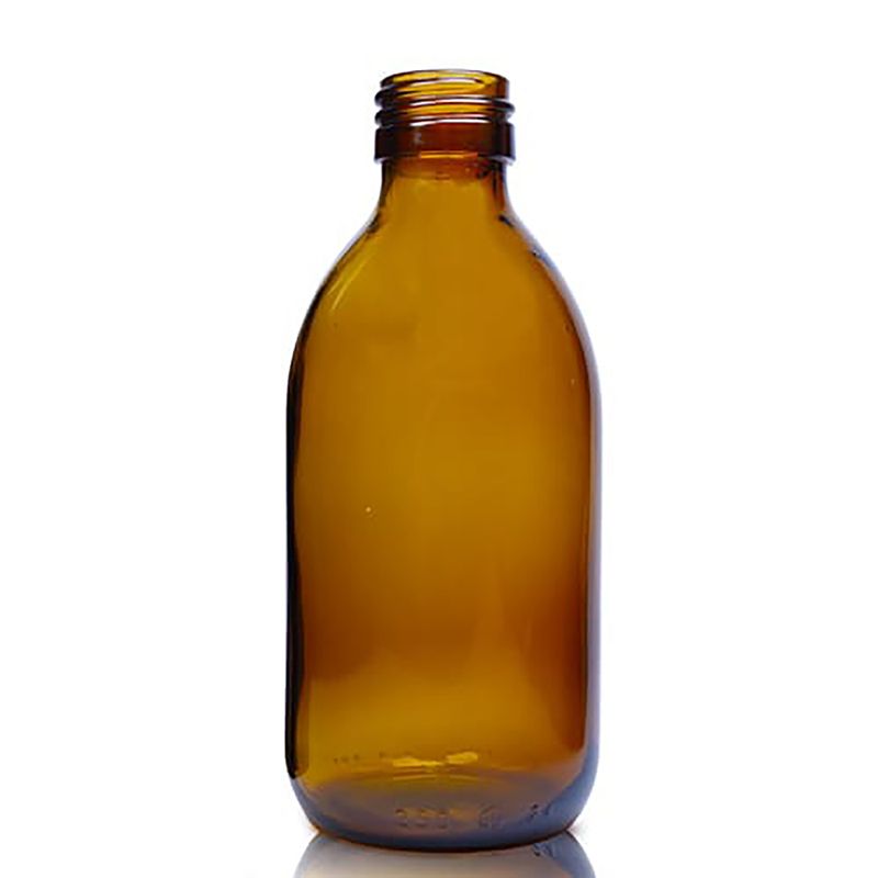 250ml Jantárová Sklenená Liekovka - Bez Uzáveru