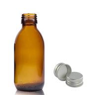 150ml Jantárová Sklenená Liekovka - Bez Uzáveru