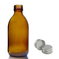 250ml Jantárová Sklenená Liekovka - Bez Uzáveru