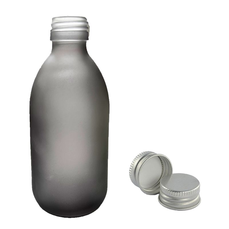 300 ml Liekovka Zo Sivého Matného Skla - Bez Uzáveru