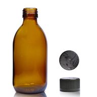 250ml Jantárová Sklenená Liekovka - Bez Uzáveru