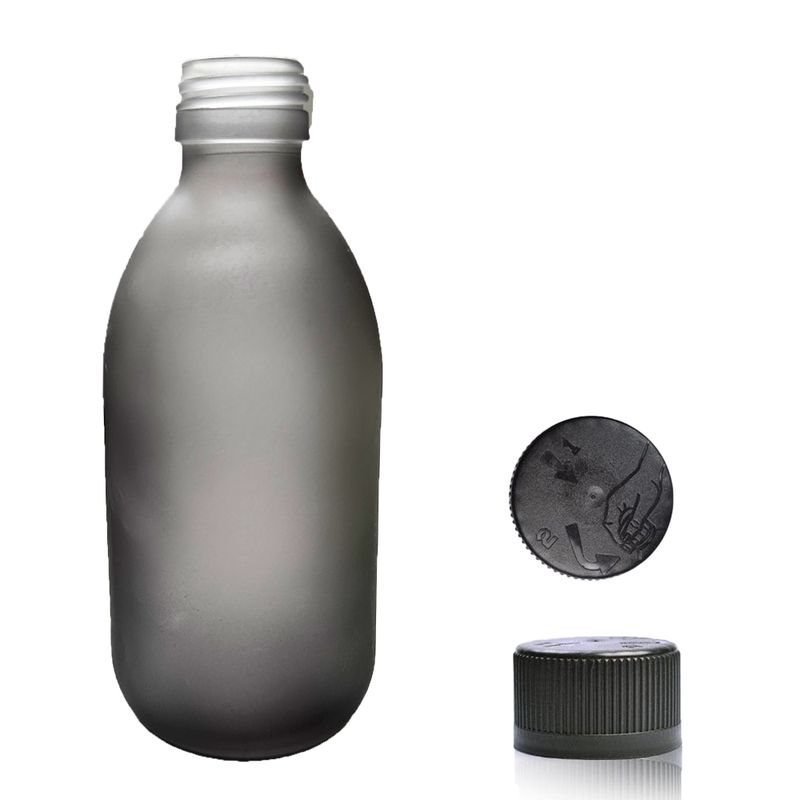 300 ml Liekovka Zo Sivého Matného Skla - Bez Uzáveru