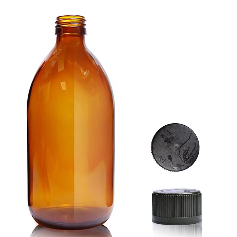 500ml Liekovka z Jantárového Skla – Bez Uzáveru