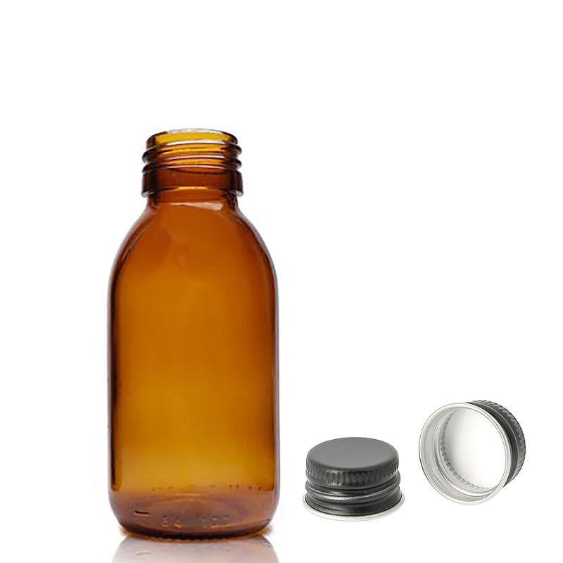 100ml Jantárová Sklenená Liekovka - Bez Uzáveru