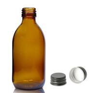 250ml Jantárová Sklenená Liekovka - Bez Uzáveru