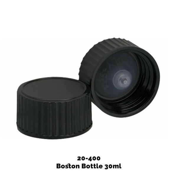 Uzáver na Jantárovú Fľašu (na 30 ml a 60 ml) – Čierny Plast 20-400