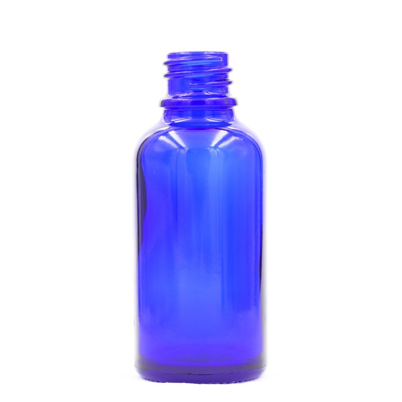 50ml Modrá Sklenená Fľaška - Bez Uzáveru