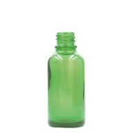 15ml Zelená Sklenená Fľaška - Bez Uzáveru