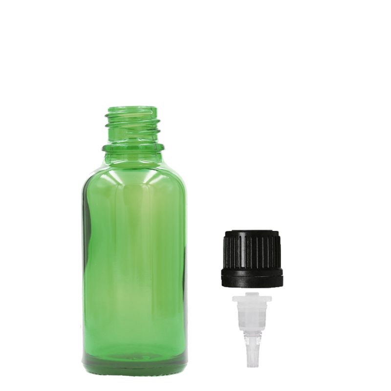 10ml Zelená Sklenená Fľaška - Bez Uzáveru