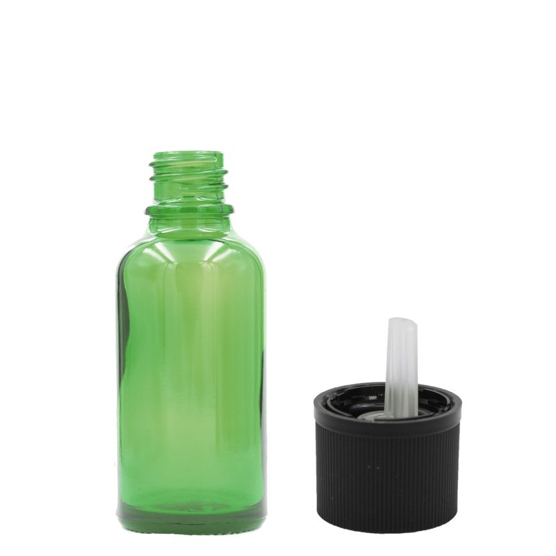 10ml Zelená Sklenená Fľaška - Bez Uzáveru