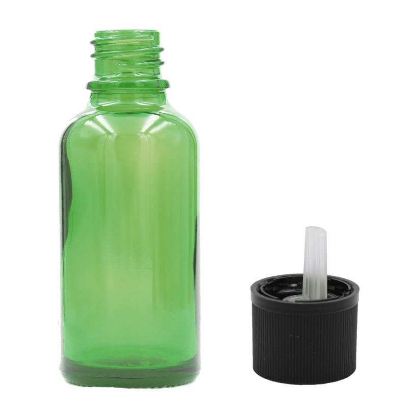 100ml Zelená Sklenená Fľaška - Bez Uzáveru