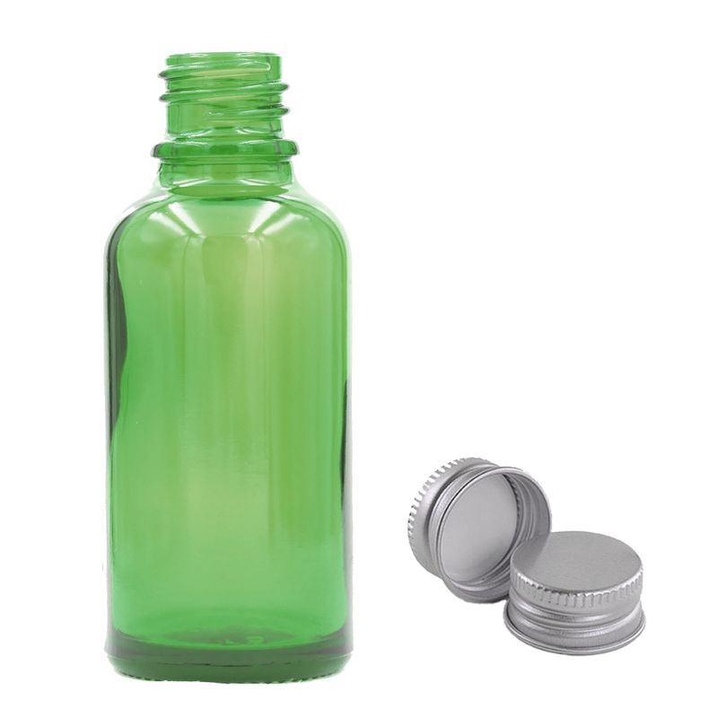 100ml Zelená Sklenená Fľaška - Bez Uzáveru