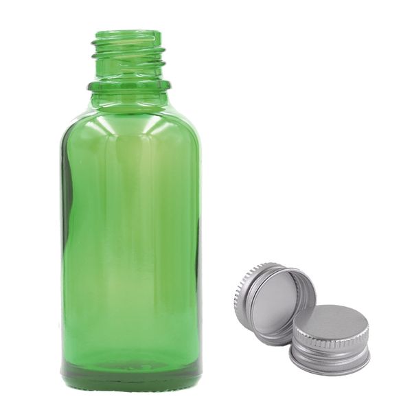 100ml Zelená Sklenená Fľaška - Bez Uzáveru