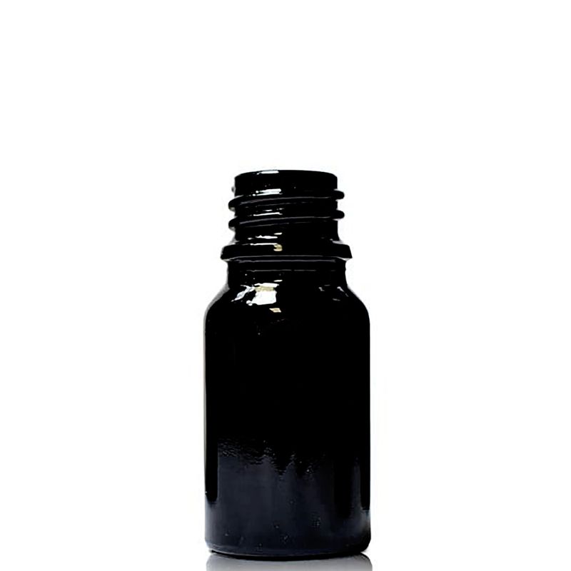 5ml Čierna Sklenená Fľaška - Bez Uzáveru