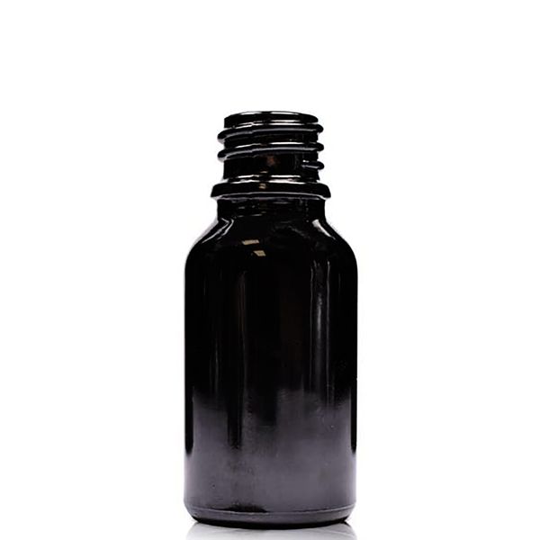 15ml Čierna Sklenená Fľaška - Bez Uzáveru