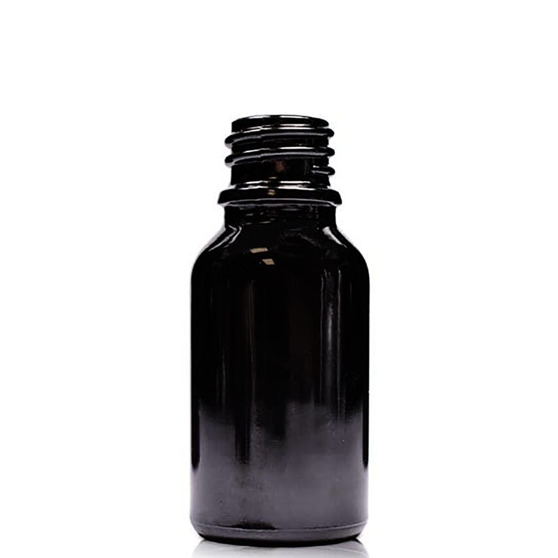 15ml Čierna Sklenená Fľaška - Bez Uzáveru