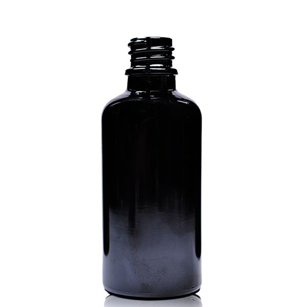 50ml Čierna Sklenená Fľaška - Bez Uzáveru