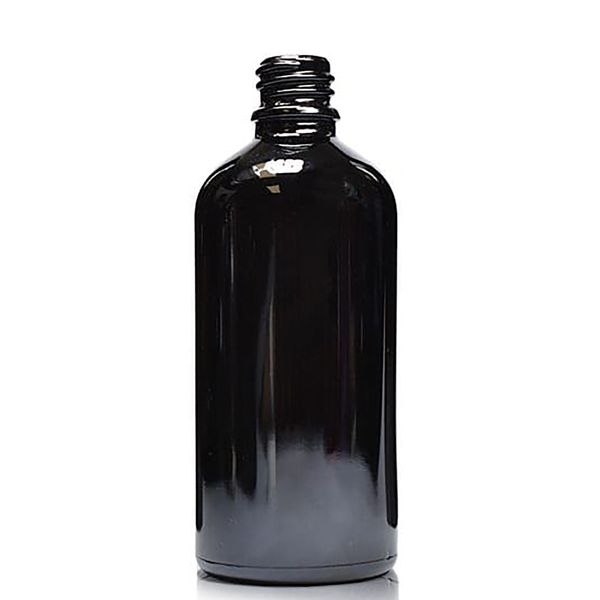 100ml Čierna Sklenená Fľaška - Bez Uzáveru