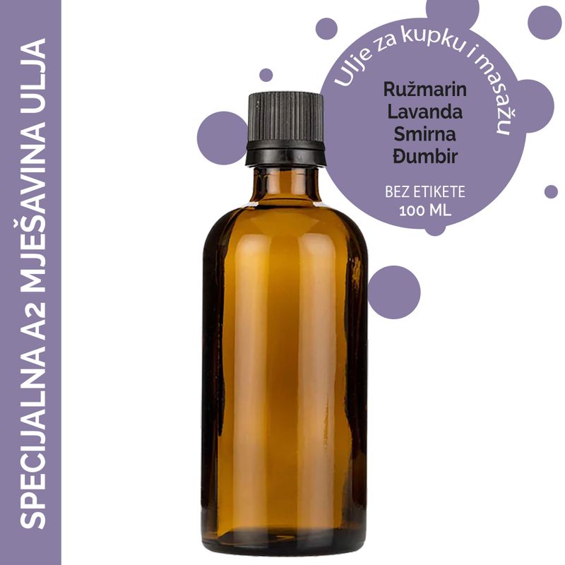Špeciálny A2 Mix Kúpeľový a Masážny Olej - 100ml - Bez Etikety