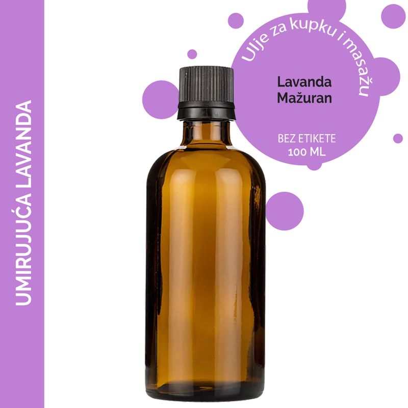 Kúpeľový a Masážny Olej Levanduľový - 100ml - Bez Etikety
