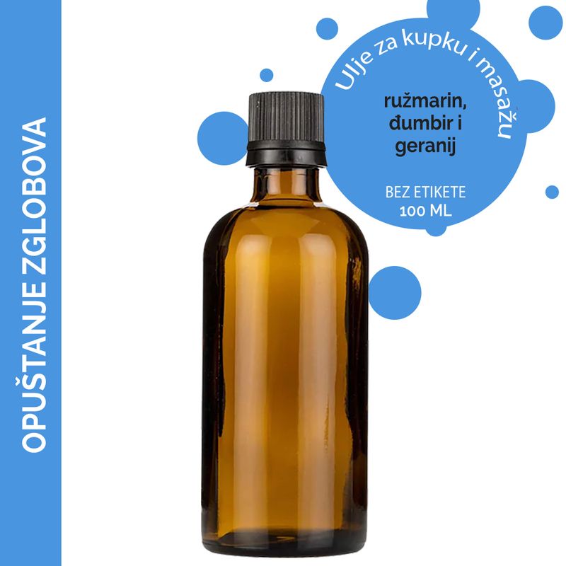 Kúpeľový a Masážny Olej na Kĺby - 100ml - Bez Etikety
