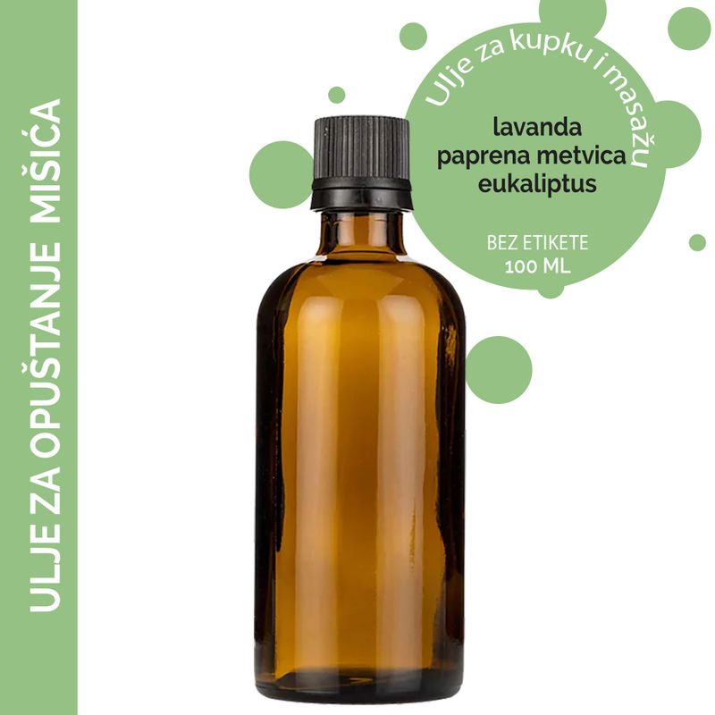 Kúpeľový a Masážny Olej na Uvoľnenie Svalov - 100ml - Bez Etikety
