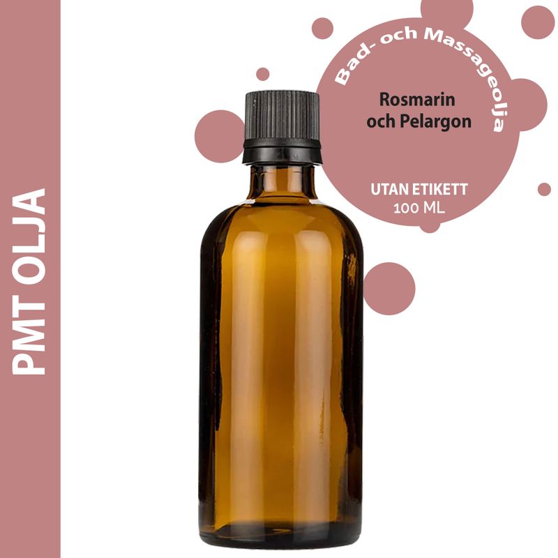Kúpeľový a Masážny Olej na zmiernenie príznakov PMS - 100ml - Bez Etikety